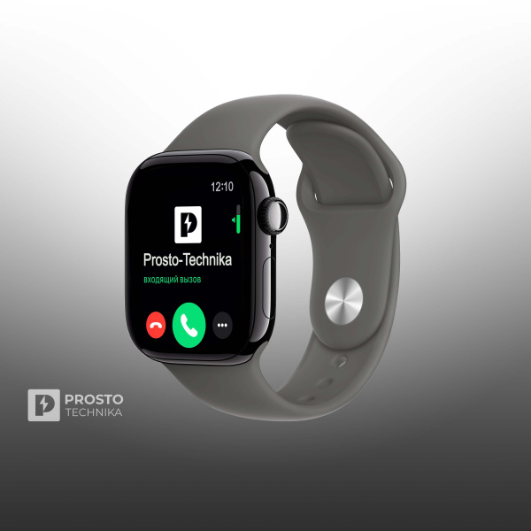 Apple Watch S11 42mm Jet Black Sport Band Stone Gray M/L